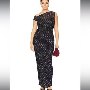 AFRM Blue and White Polka Dot Dress